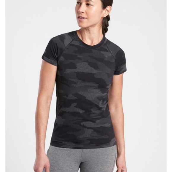 Athleta Tops - New Women's Athleta Black Momentum Tee camo Various Sizes